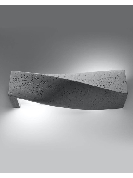 Kinkiet betonowa lampa ścienna SIGMA góra-dół prostokątna skręcona