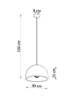Lampa wisząca z okrągłą kopułą wymiary regulacja wysokości