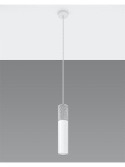 Lampa wisząca tuba BORGIO 1 biała nowoczesna pojedyncza