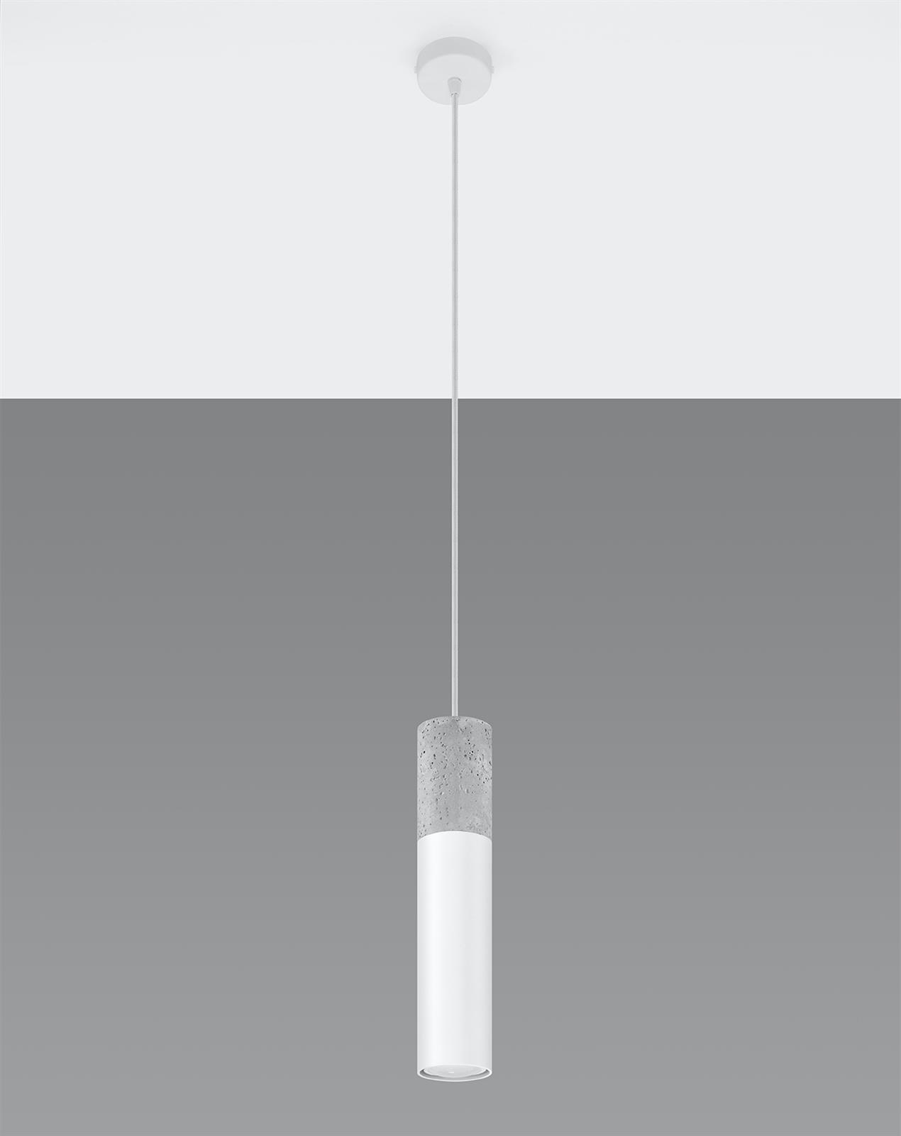 Lampa wisząca tuba BORGIO 1 biała nowoczesna pojedyncza