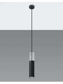 Lampa wisząca tuba czarna BORGIO 1 pojedyncza nowoczesna
