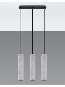 Lampa wisząca 3-punktowa LUVO 3L betonowa szara industrialna
