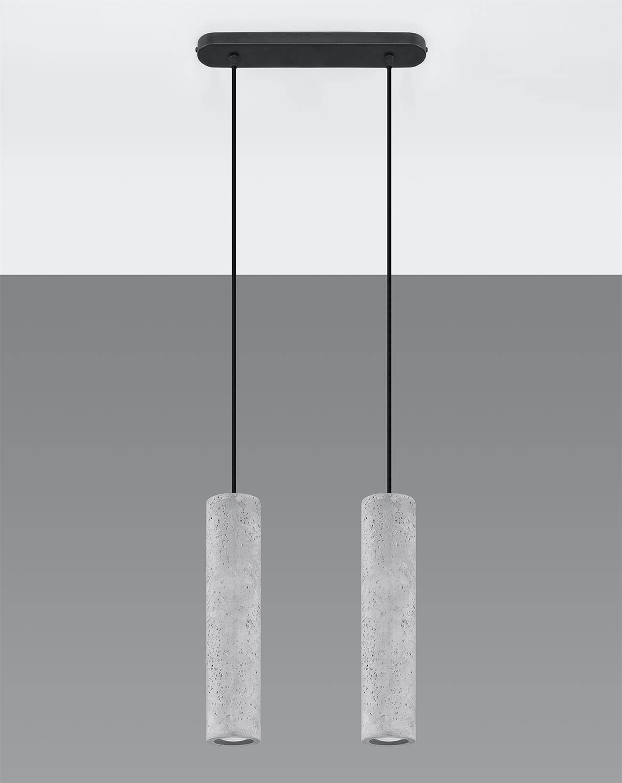 Lampa wisząca 2-punktowa LUVO 2 betonowa industrialna