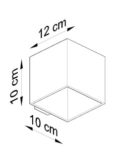 Lampa ścienna kinkiet kwadratowa kostka sześcian wymiary rozmiar