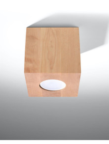 Lampa natynkowa kwadratowa QUAD drewno oczko
