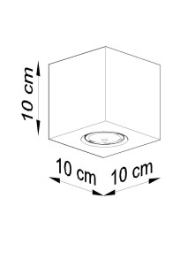 Lampa sufitowa kostka natynkowa wymiary rozmiar mała 10x10 cm