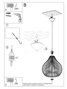 montaż lampy wiszącej skandynawskiej drewnianej