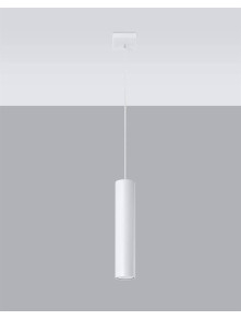 Lampa wisząca pojedyncza tuba biała na przewodzie