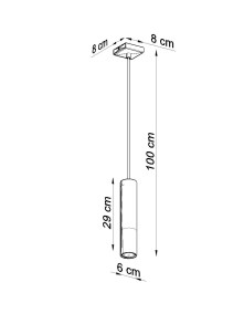 Lampa wisząca tuba pojedyncza regulowana wysokość wymiary