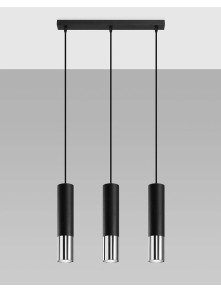 Lampa wisząca LOOPEZ 3L czarny/chrom