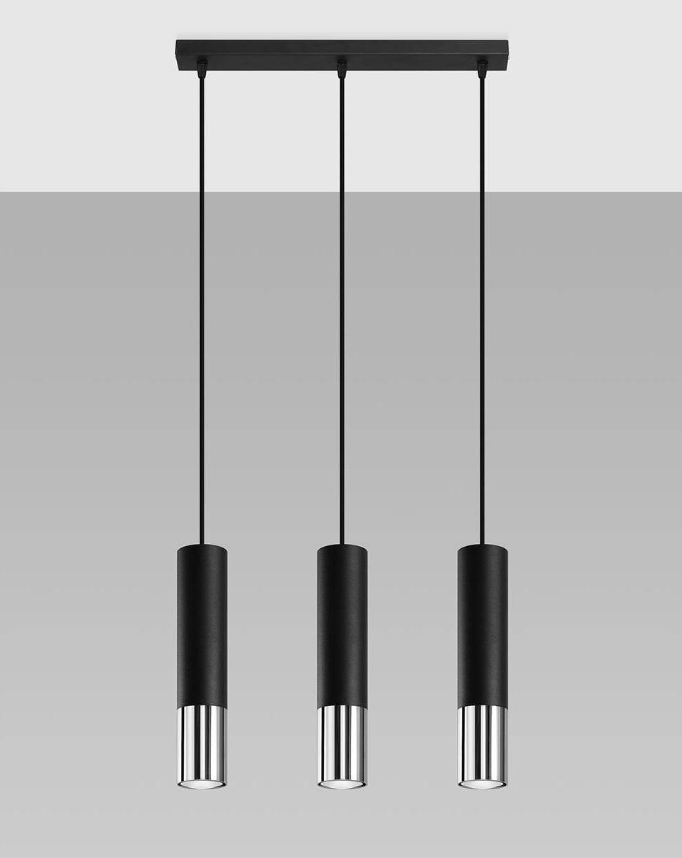 Lampa wisząca LOOPEZ 3L czarny/chrom