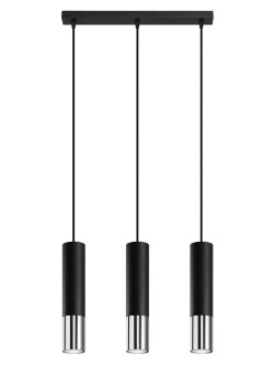 Lampa wisząca LOOPEZ 3L czarny/chrom