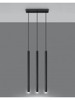 Lampa wisząca 3-punktowa czarne sople nad wyspę stół
