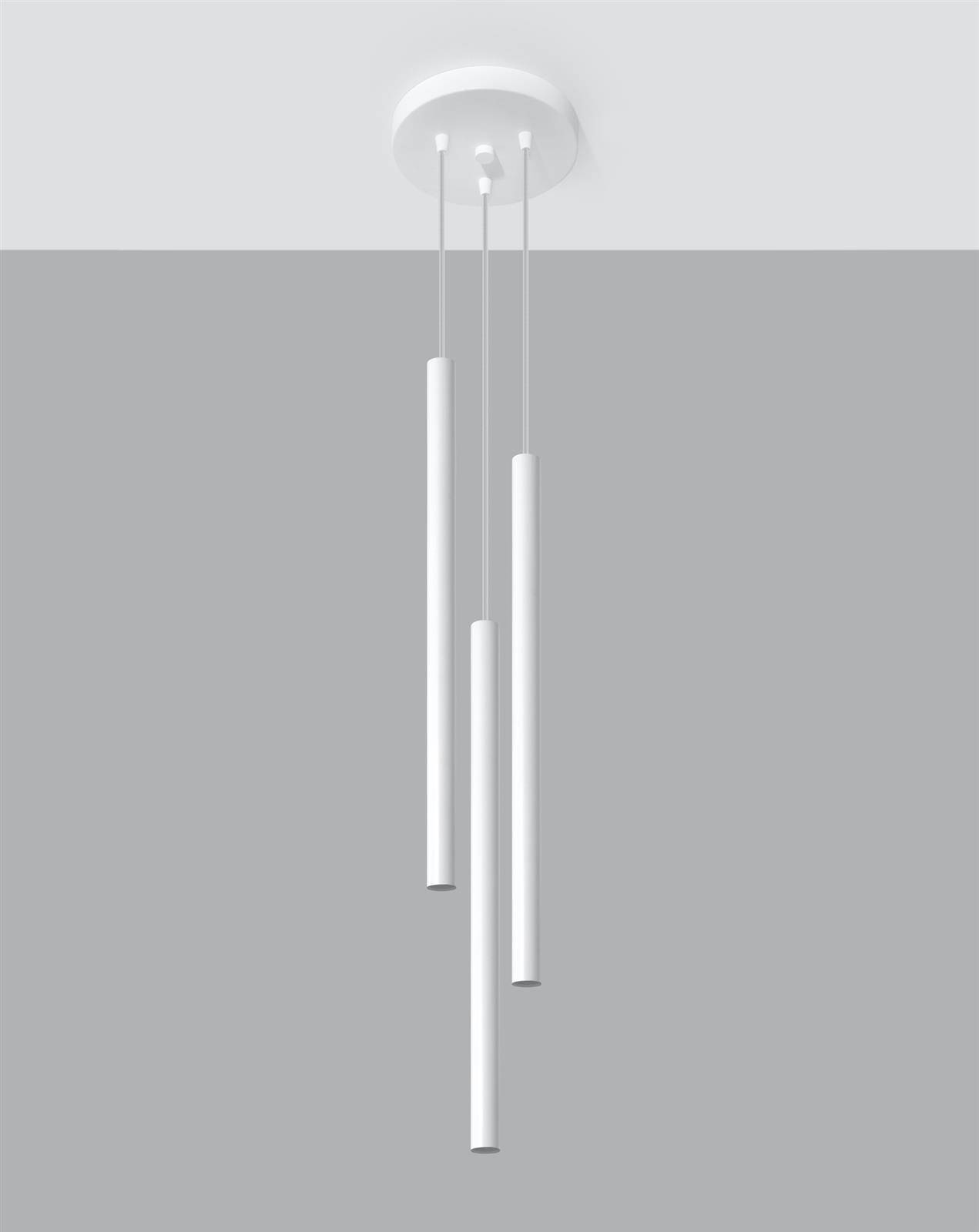 Lampa wisząca 3-punktowa sople PASTELO 3P biała tuby
