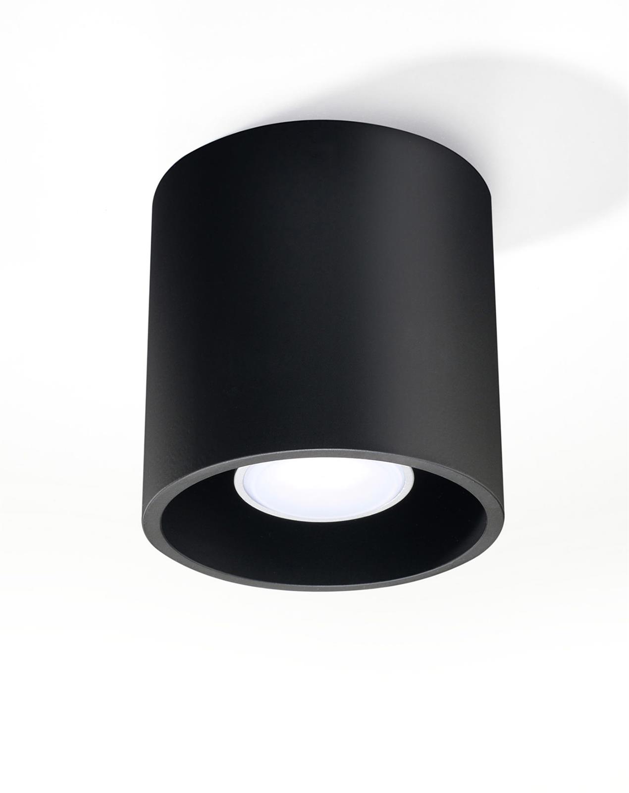 Lampa sufitowa natynkowa tuba czarna