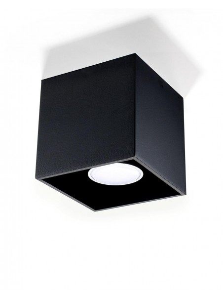 Czarna lampa sufitowa kwadratowa natynkowa