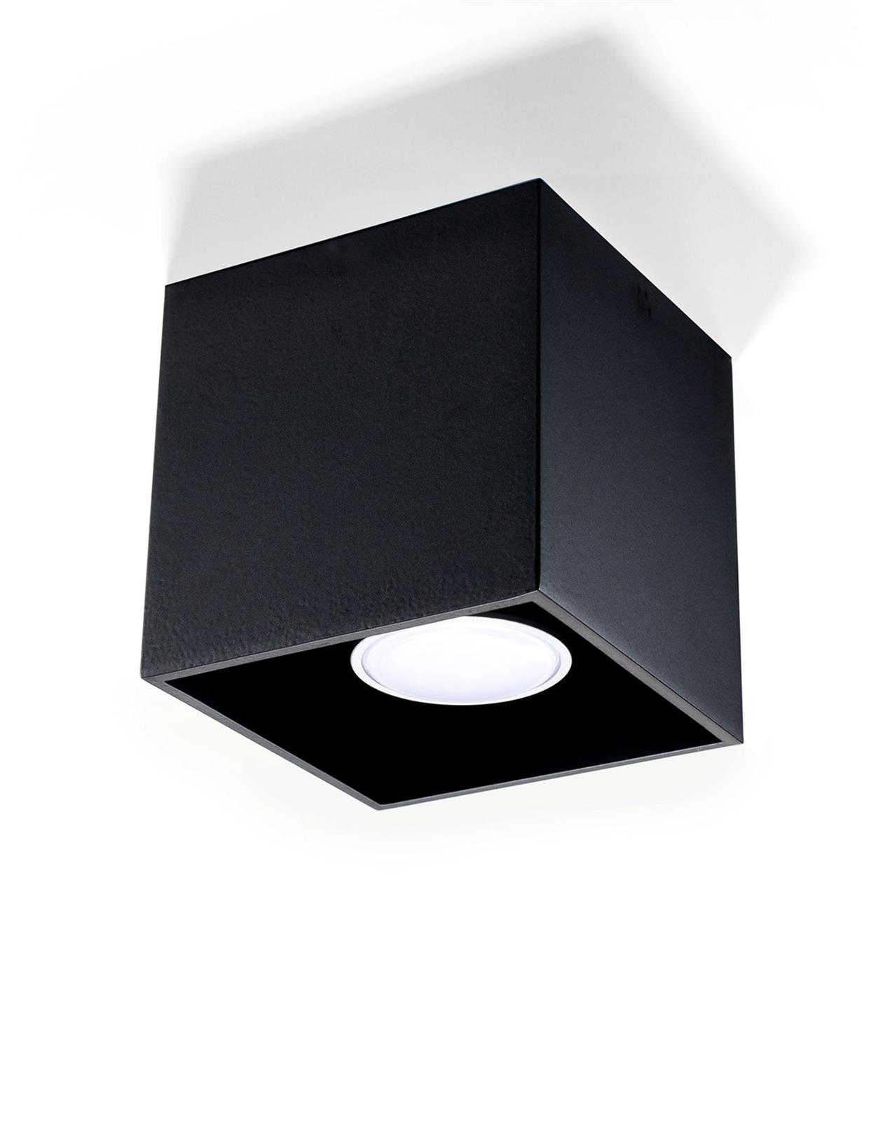 Czarna lampa sufitowa kwadratowa natynkowa
