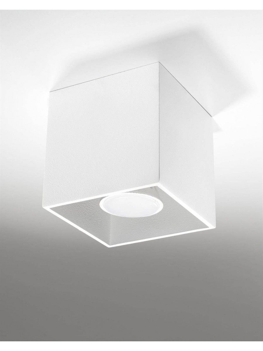 Biała lampa sufitowa kwadratowa natynkowa