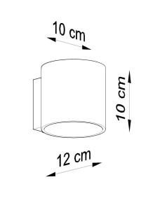 Kinkiet ścienny tuba szklana wymiary 10x12x10 cm