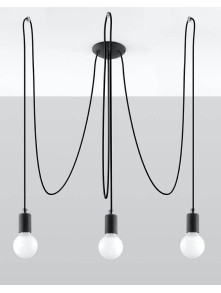 Żyrandol EDISON 3 czarny