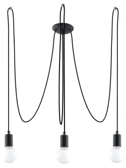 Żyrandol EDISON 3 czarny