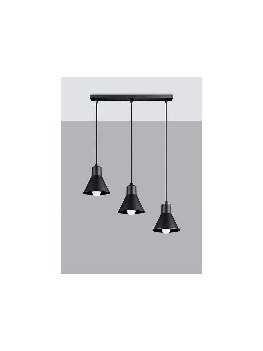 Lampa wisząca TALEJA 3 czarna [E27 (duży gwint)]