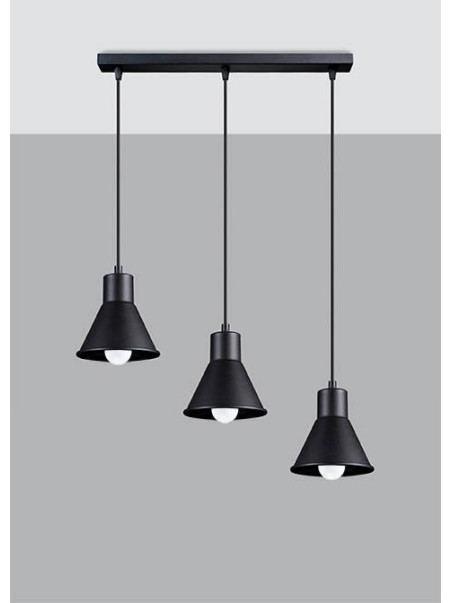 Lampa wisząca TALEJA 3 czarna [E27 (duży gwint)]