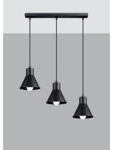 Lampa wisząca TALEJA 3 czarna [E27 (duży gwint)]
