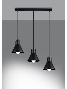 Lampa wisząca TALEJA 3 czarna [E27 (duży gwint)]