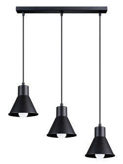 Lampa wisząca TALEJA 3 czarna [E27 (duży gwint)]