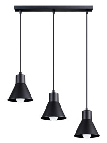 Lampa wisząca TALEJA 3 czarna [E27 (duży gwint)]