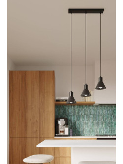 Lampa wisząca TALEJA 3 czarna [E27 (duży gwint)]