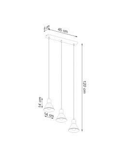 Lampa wisząca TALEJA 3 czarna [E27 (duży gwint)]