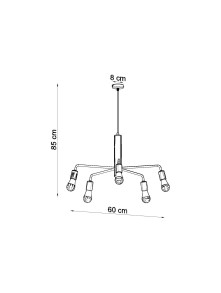 Żyrandol DUOMO 5-punktowy wymiary szerokość 60 cm