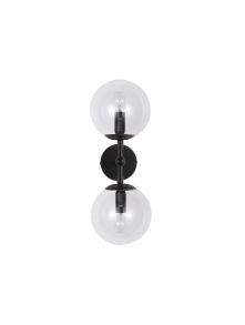 Lampa ścienna podwójna bańki Dorado czarno-transparenta Light Prestige LP-002/2W BK Transp.