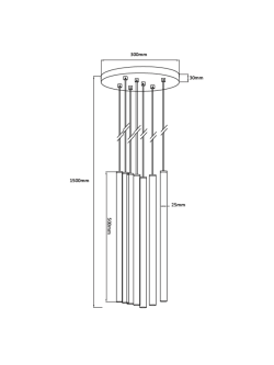 Lungo 7 złota lampa wisząca LP-894/7P GD