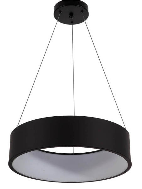 Lampa wisząca czarna okrągła 45 cm MALAGA otwarty klosz / abażur LED 24W 3000K ciepła barwa Lampa wisząca czarna okrągła 45 cm MALAGA otwarty klosz / abażur LED 24W 3000K ciepła barwa