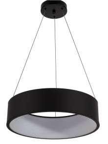 Lampa wisząca czarna okrągła 45 cm MALAGA otwarty klosz / abażur LED 24W 3000K ciepła barwa