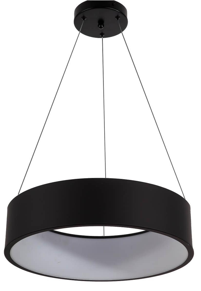 Lampa wisząca czarna okrągła 45 cm MALAGA otwarty klosz / abażur LED 24W 3000K ciepła barwa