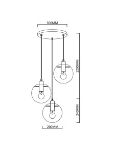 Puerto 3 lampa wisząca złota LP-004/3P GD Puerto 3 lampa wisząca złota LP-004/3P GD