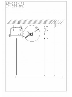 Midway lampa wisząca duża złota LP-033/1P L GD