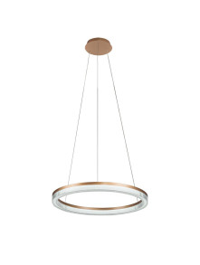 Żyrandol typu ring 60 cm złoto-transparentny pierścień Midway Cristal glamour LED 40W z regulowaną barwą światła CCT