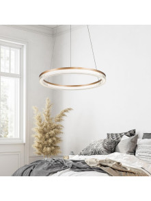 Żyrandol typu ring 60 cm złoto-transparentny pierścień Midway Cristal glamour LED 40W z regulowaną barwą światła CCT Żyrandol typu ring 60 cm złoto-transparentny pierścień Midway Cristal glamour LED 40W z regulowaną barwą światła CCT