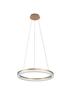 Żyrandol typu ring 60 cm złoto-transparentny pierścień Midway Cristal glamour LED 40W z regulowaną barwą światła CCT 