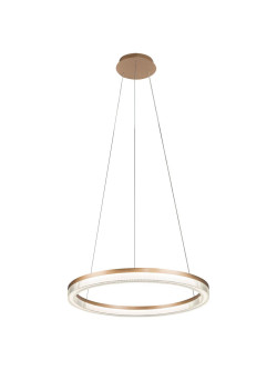Żyrandol typu ring 60 cm złoto-transparentny pierścień Midway Cristal glamour LED 40W z regulowaną barwą światła CCT 