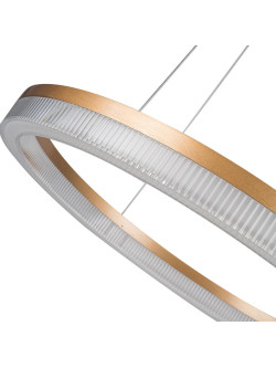 Żyrandol typu ring 60 cm złoto-transparentny pierścień Midway Cristal glamour LED 40W z regulowaną barwą światła CCT 