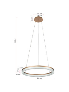 Żyrandol typu ring 60 cm złoto-transparentny pierścień Midway Cristal glamour LED 40W z regulowaną barwą światła CCT Żyrandol typu ring 60 cm złoto-transparentny pierścień Midway Cristal glamour LED 40W z regulowaną barwą światła CCT
