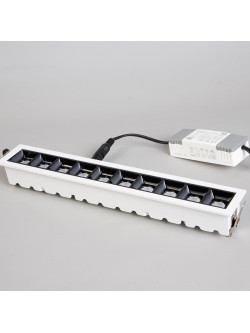 Prostokątna biała wpuszczana oprawa soczewkowa Solar 28x4.5 cm LED 20W 3000K ciepła barwa