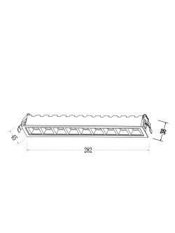 Prostokątna biała wpuszczana oprawa soczewkowa Solar 28x4.5 cm LED 20W 3000K ciepła barwa
