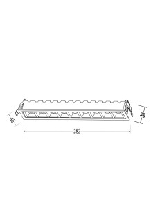 Prostokątna biała wpuszczana oprawa soczewkowa Solar 28x4.5 cm LED 20W 3000K ciepła barwa